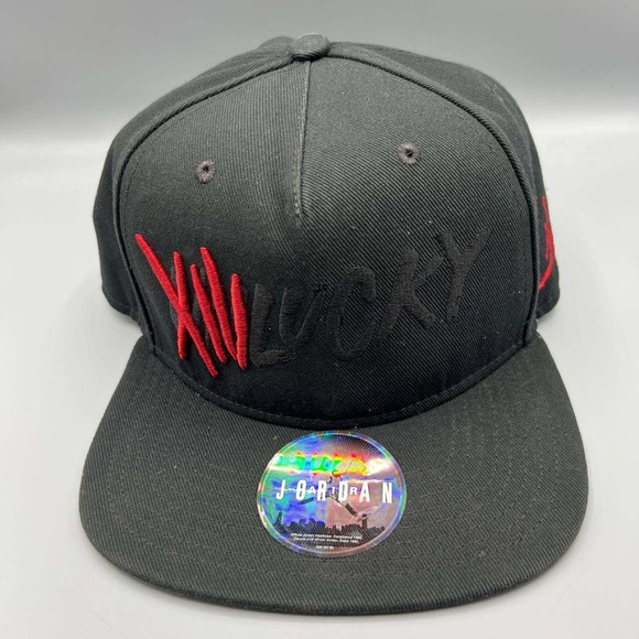 Air Jordan Hat Men Black Unlucky‎ XIII Embroidered Jumpman Snap Back Cap